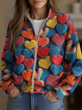 cardigan corto de malla con corazones texturizados. Tarifa