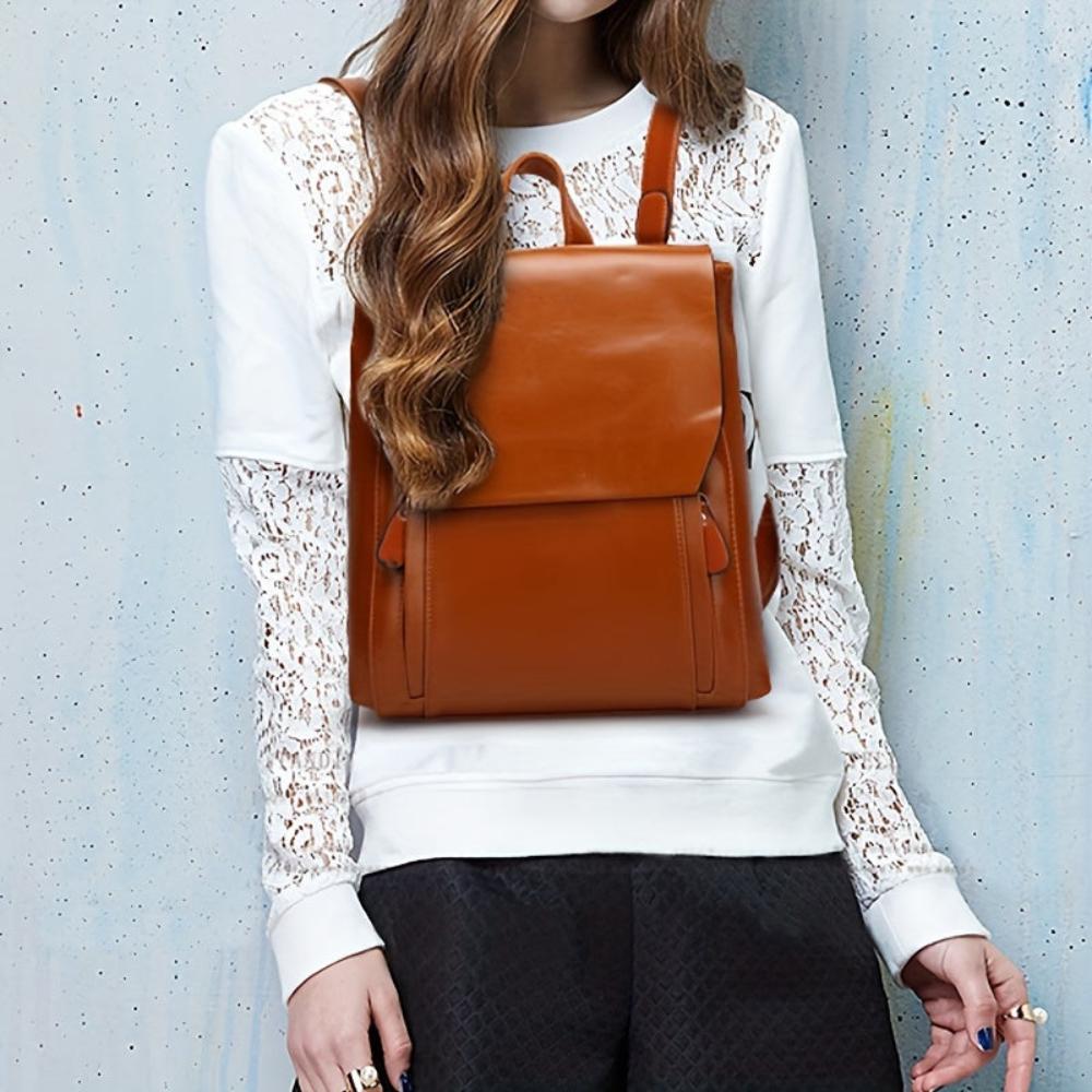 mochila vintage acolchada de piel. Hannelore