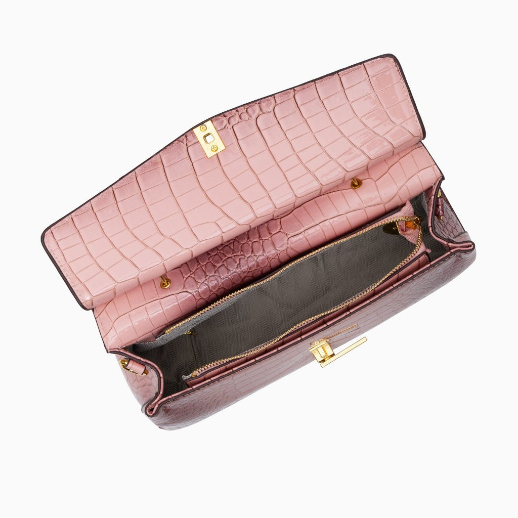 bolso tote de piel vegana efecto cocodrilo. Fiorenza