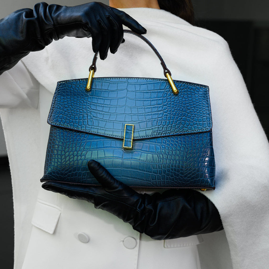 bolso tote de piel vegana efecto cocodrilo. Fiorenza