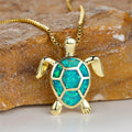 collar con colgante tortuga de opale verde. Begur