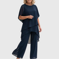 conjunto palazzo fluido con top asimétrico. Ronda