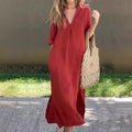 vestido midi fluido de algodón. Vejer