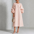 vestido midi floral con mangas de rosa. Vejer