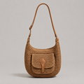 bolsa de hombro trenzada marrón. Chiara