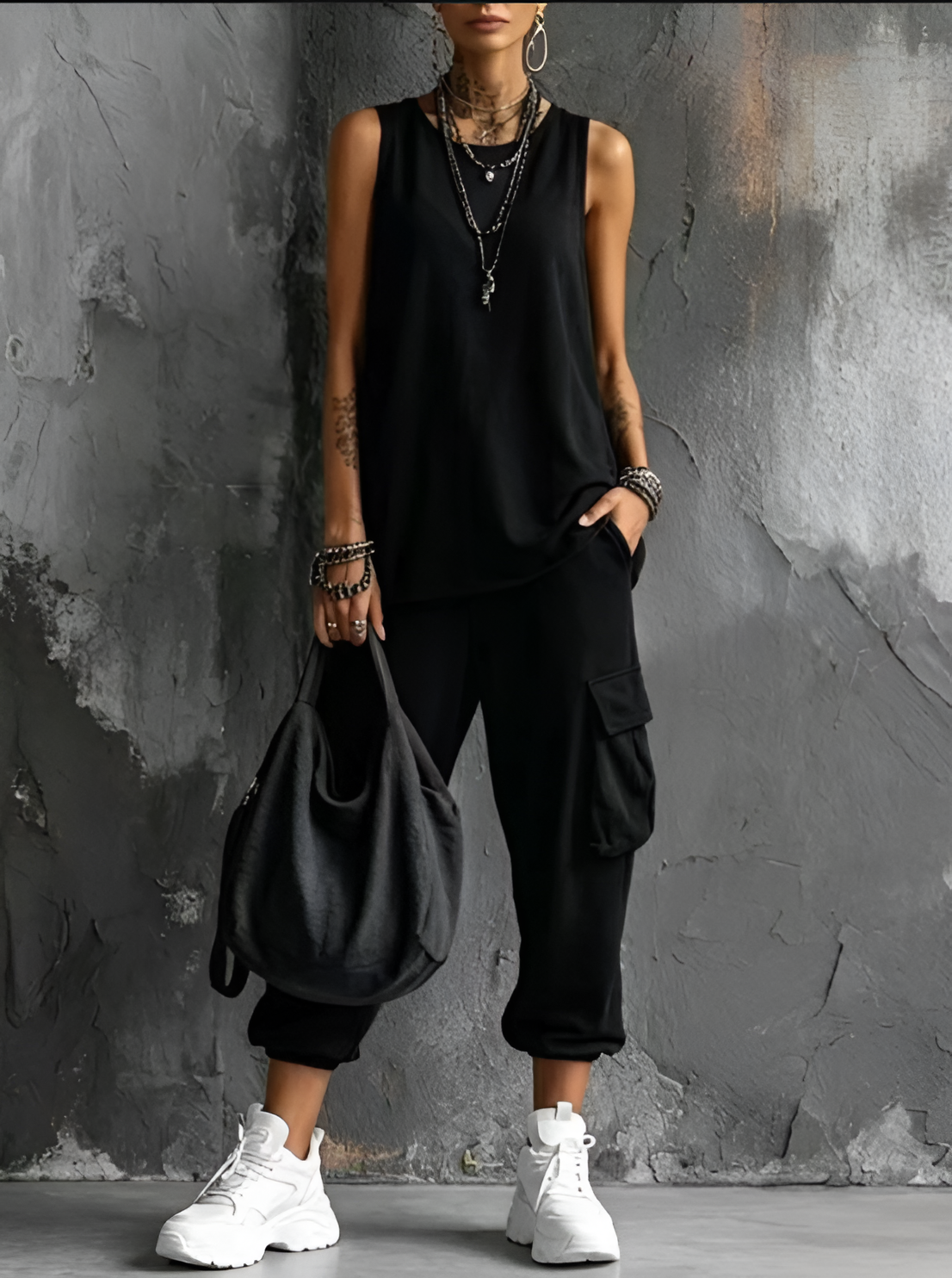 conjunto de lino con top tirantes y pantalón ancho. Begur