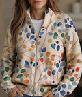 cardigan con cremallera y estampado botánico. Imogene