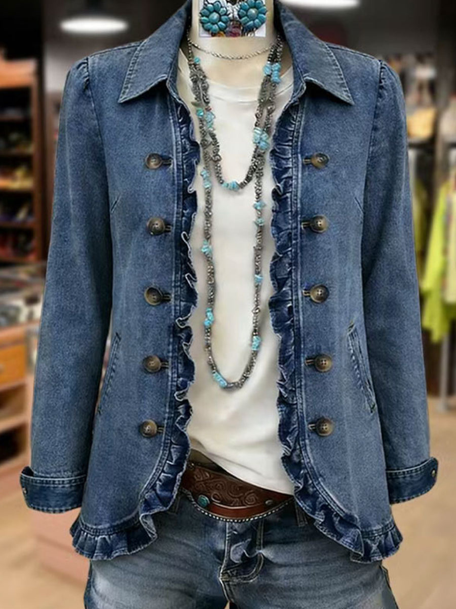chaqueta ligera con volantes en las mangas. Filomena