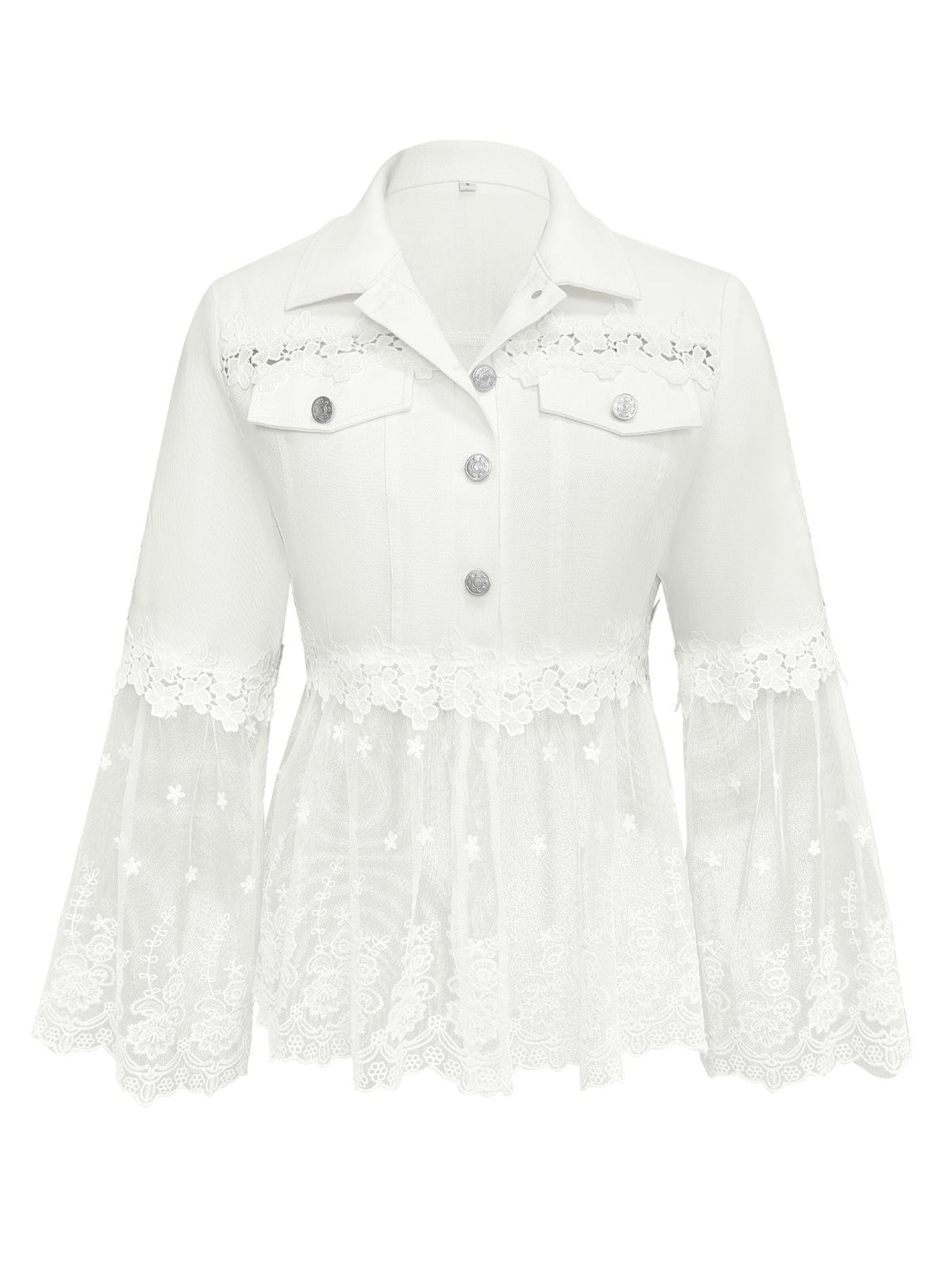 chaqueta de algodón con paneles de encaje. Sunnelace