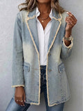 blazer oversize de lino con bordo sin rematar. Begur