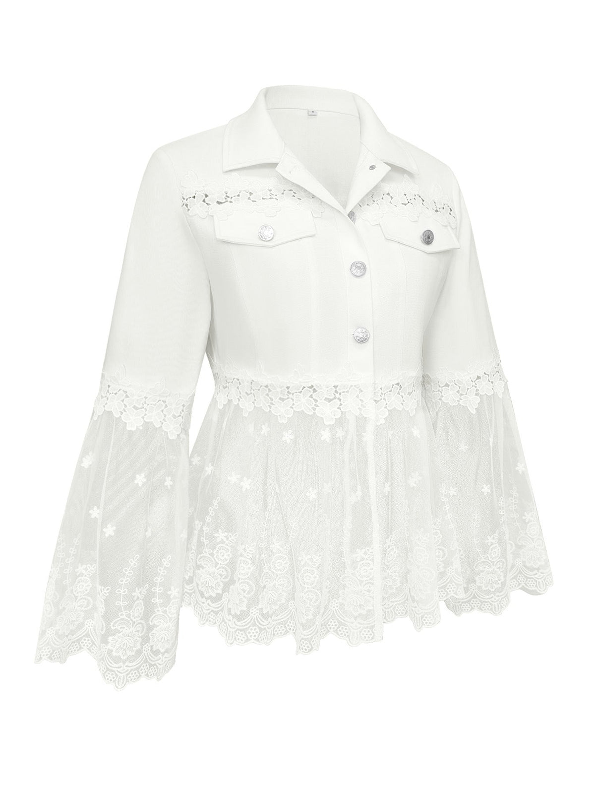 chaqueta de algodón con paneles de encaje. Sunnelace