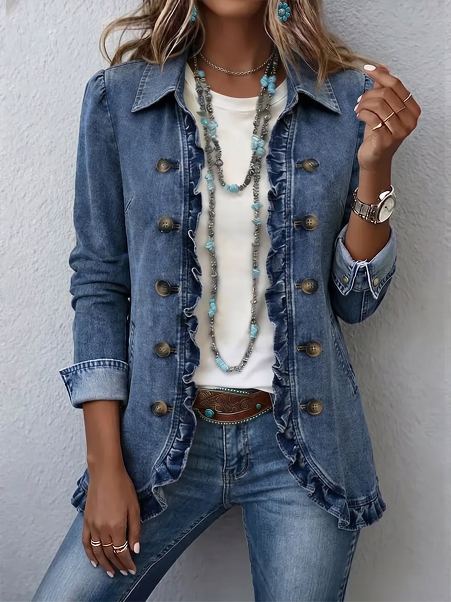 chaqueta ligera con volantes en las mangas. Filomena