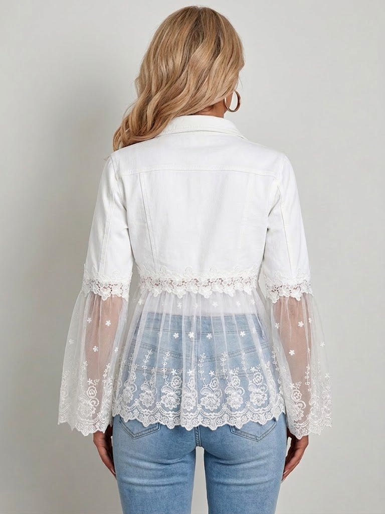 chaqueta de algodón con paneles de encaje. Sunnelace