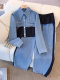 conjunto de chaqueta cropped y pantalón de pernera ancha. Holbrook
