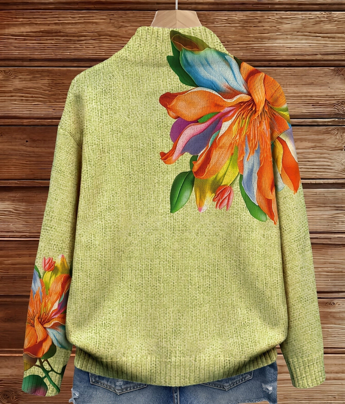 sudadera con cremallera y estampado floral tropical. Sidonie