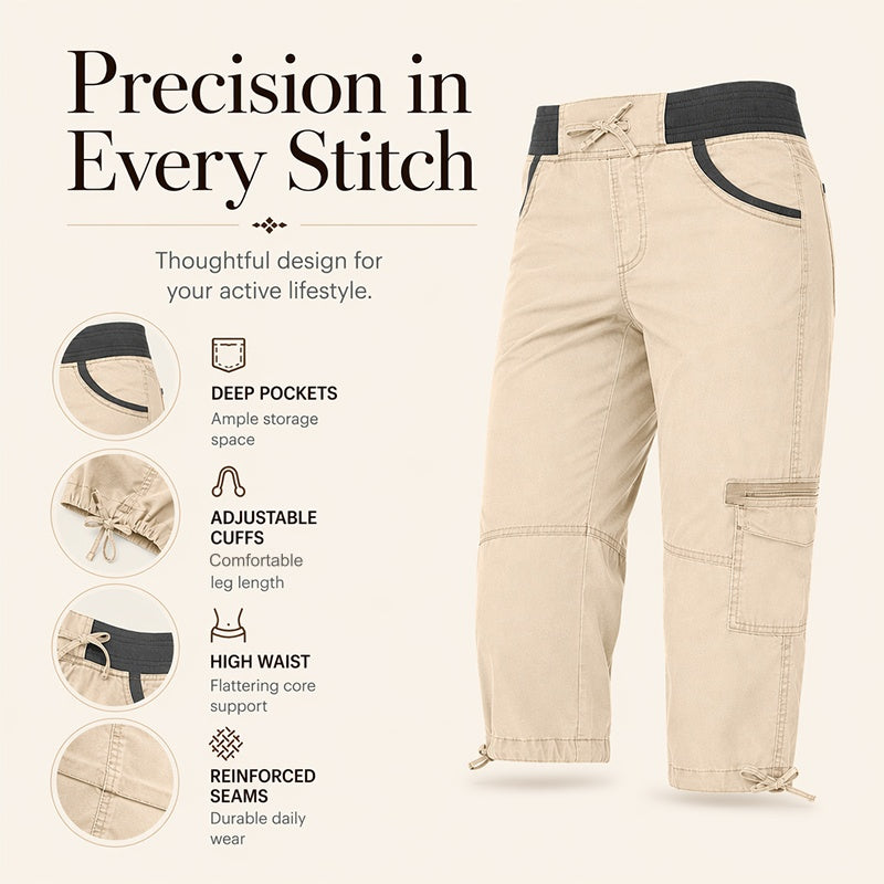 pantalón cargo capri talle alto. Marta