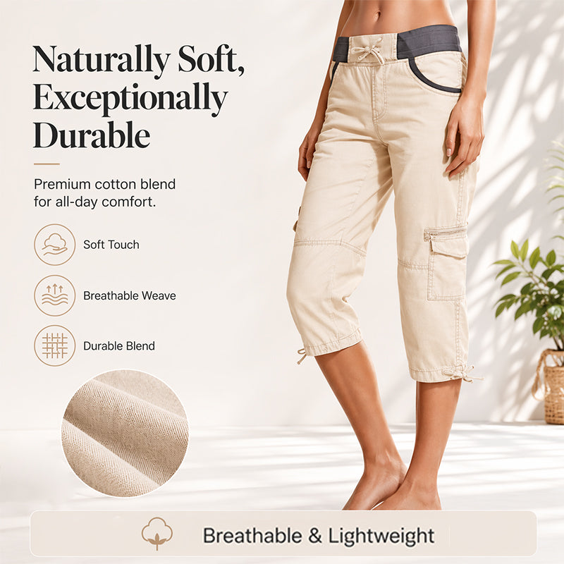 pantalón cargo capri talle alto. Marta